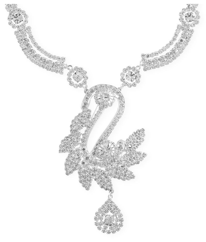 Latest Designer White Diamond Necklace Set - Buy Latest Designer White ...