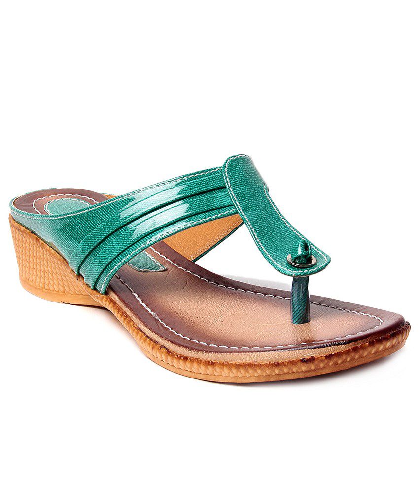 Ladies Comfort Green Sandals Price in India- Buy Ladies Comfort Green ...