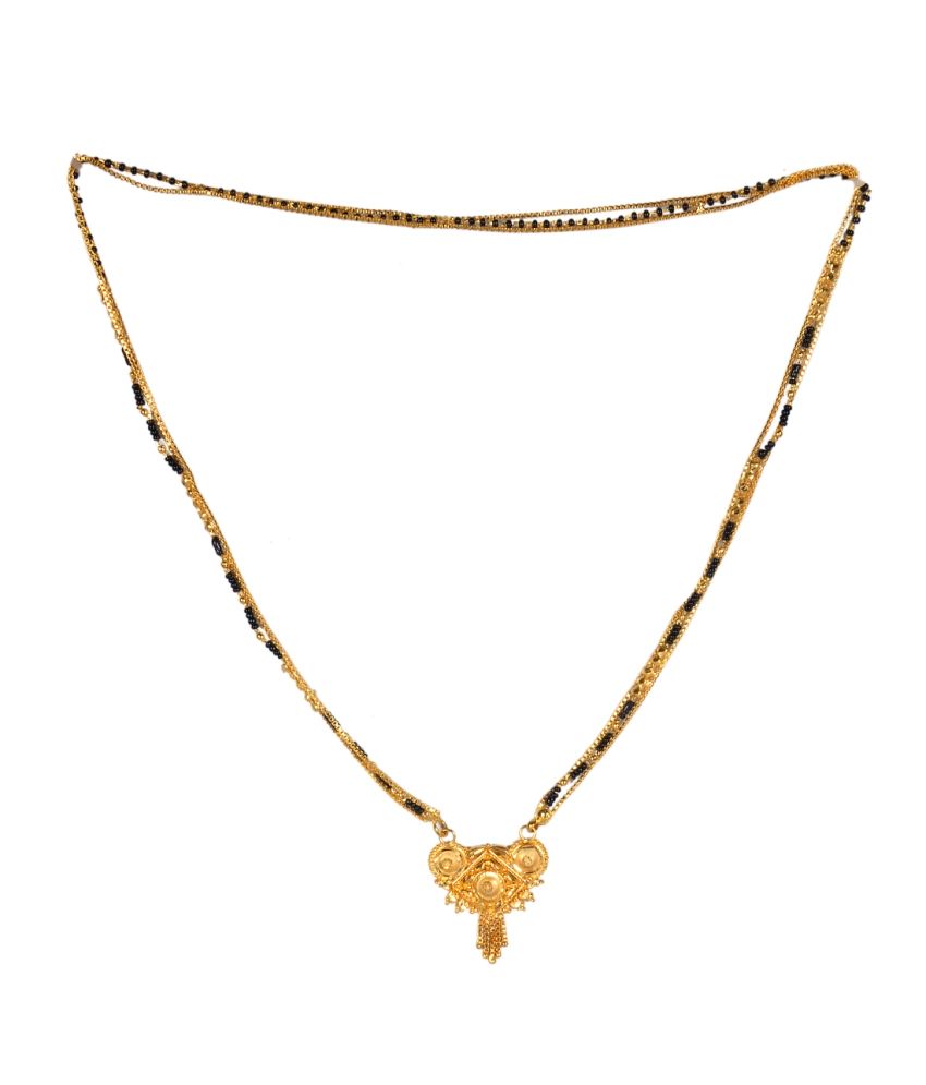 Shree Maanvi Black Bead Gold Plated Shook Chain For Women Buy Shree Maanvi Black Bead Gold