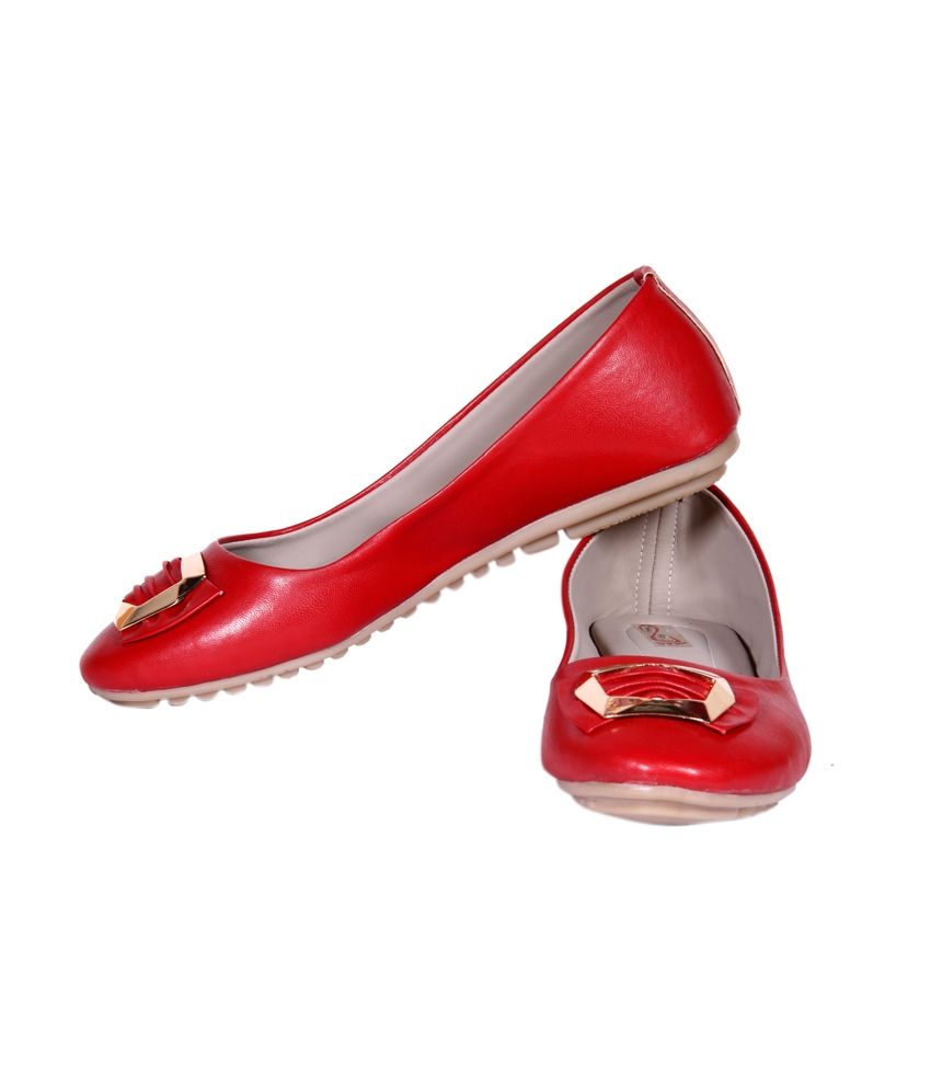 red leather ballerinas