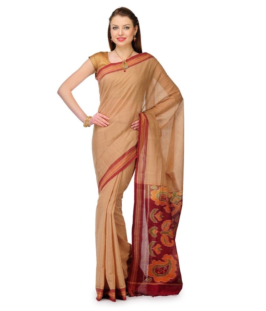 Fab Roop Fawn Orissa Cotton Handloom Saree Buy Fab Roop Fawn Orissa