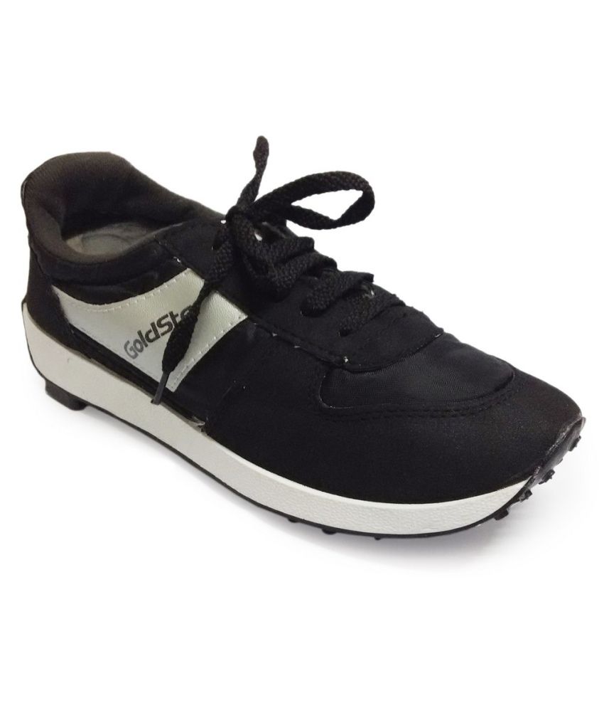 leather sports shoes black