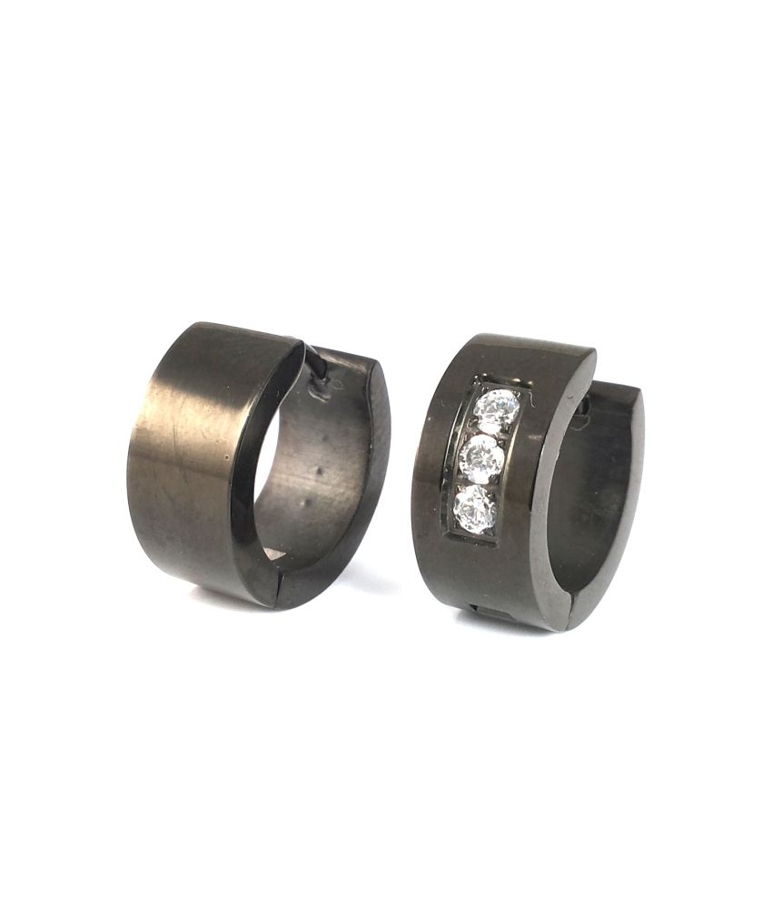 mens tungsten hoop earrings