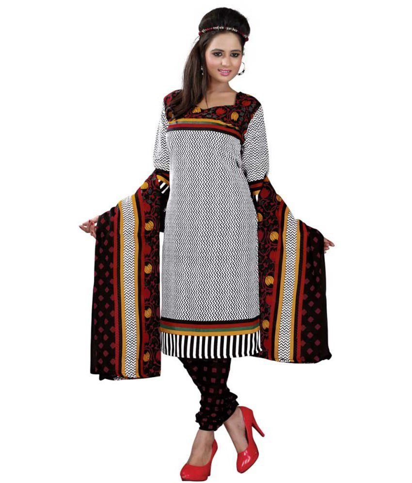 Palak Creations Multi Color Cotton Unstitched Dress Material - Buy ...