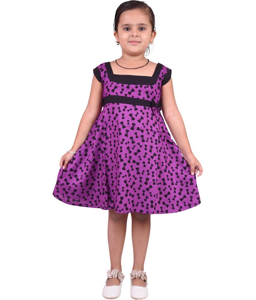 purple colour party frock
