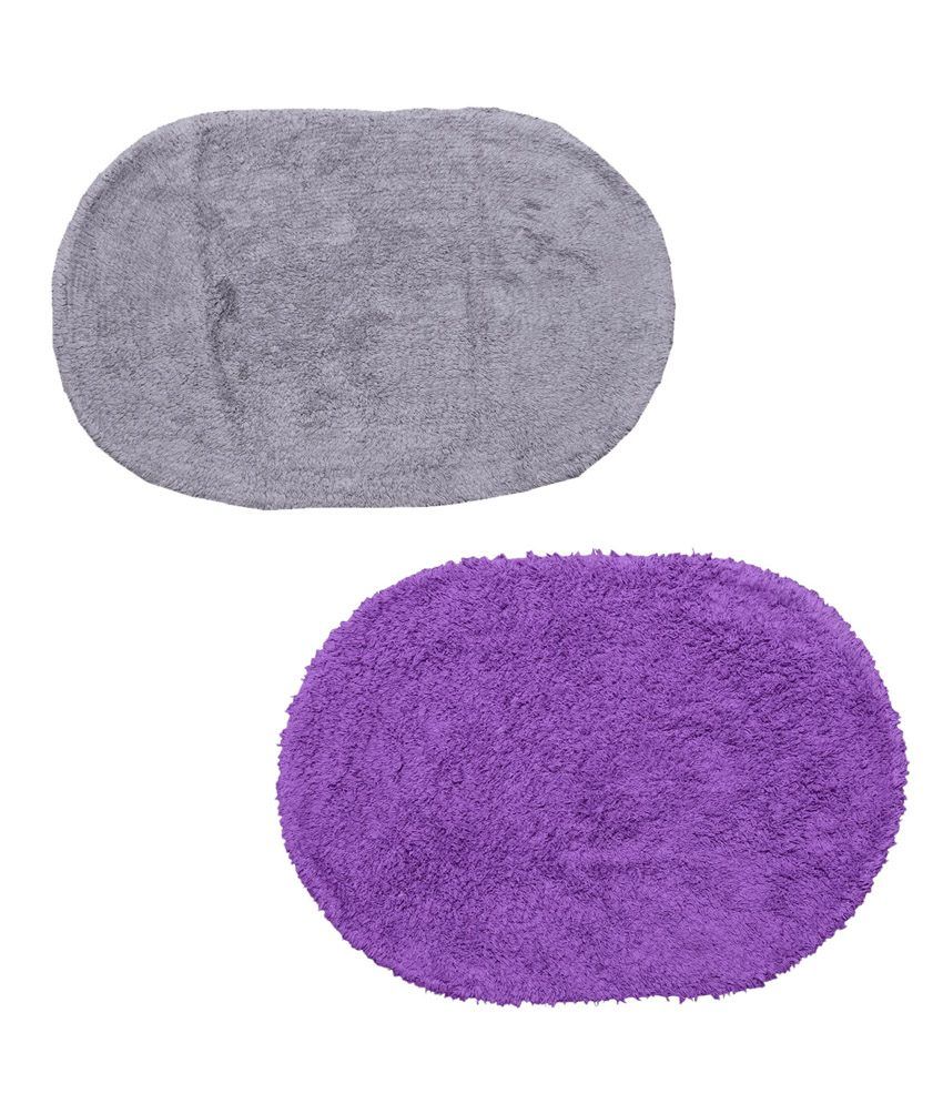 AVIRA HOME GRAY & PURPLE GREAT VALUE OVAL BATH MAT SET OF 2 Buy AVIRA HOME GRAY & PURPLE GREAT