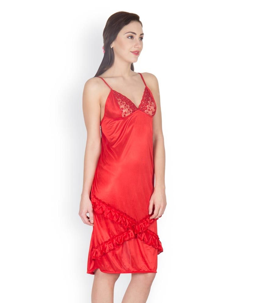 Buy Oleva Red Satin Nightwear Online at Best Prices in India - Snapdeal