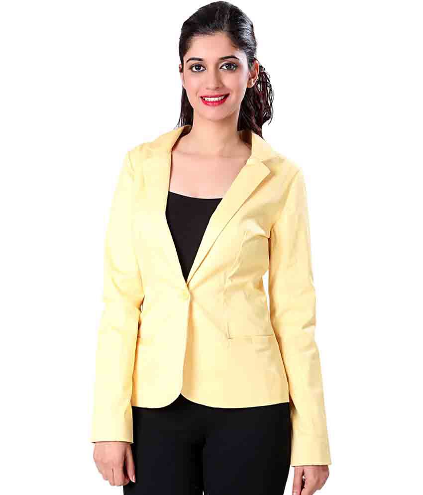 Buy Eavan Yellow Cotton Blend Blazers Online at Best Prices in India ...