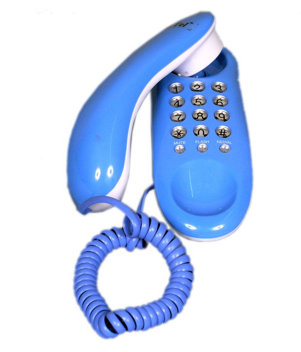 Buy Talktel Wall Mountable Corded Landline Phone F1 In Unique Blue