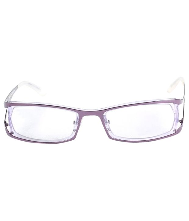X Ide Purple Metal Arc Rectangle Full Rim Frame Eyeglasses