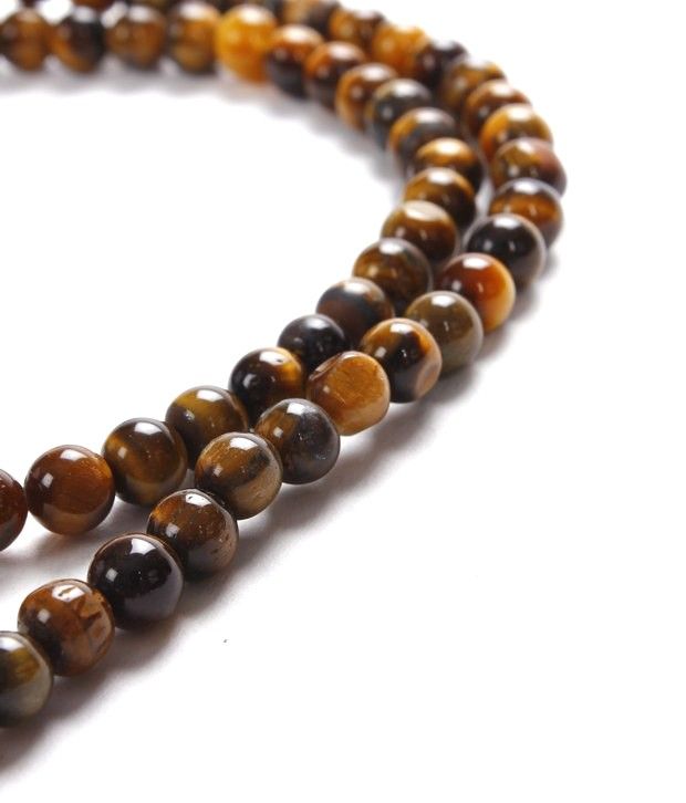     			Om Healing India Glossy Tiger Eye Mala Round