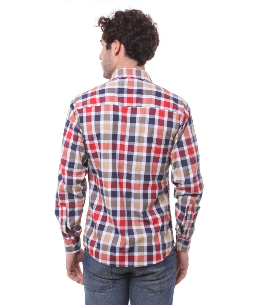 red checkered men's shirt
