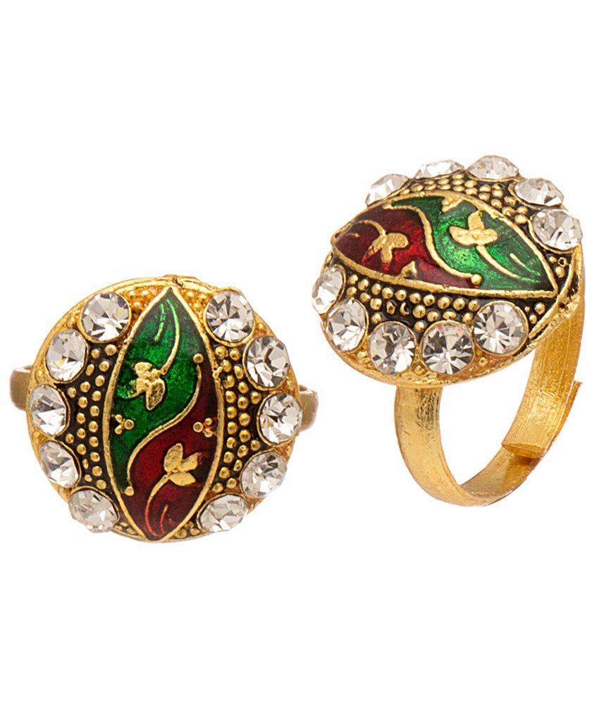 Voylla Magnificent Gold Plated Toe Rings Buy Voylla Magnificent Gold