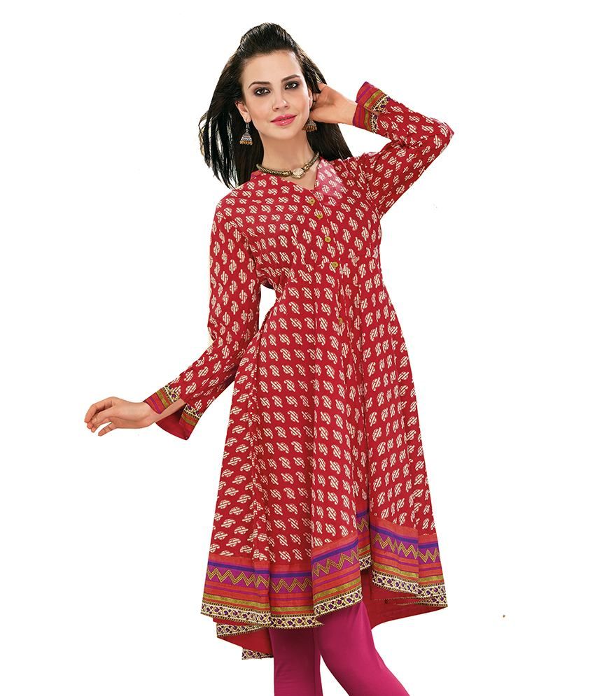 Aisha Long Round Neck Kurti - Buy Aisha Long Round Neck Kurti Online at ...