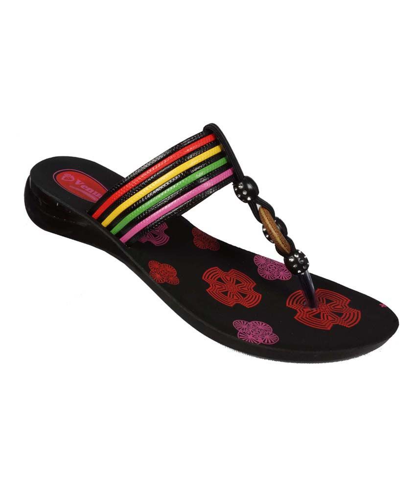 Venus Red Synthetic Flat Slippers Price in India- Buy Venus Red ...