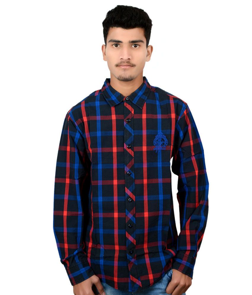 srk red check shirt