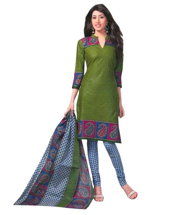 Shree Ganesh Multi Color Cotton Unstitched Dress Material - Buy Shree Ganesh Multi Color Cotton 