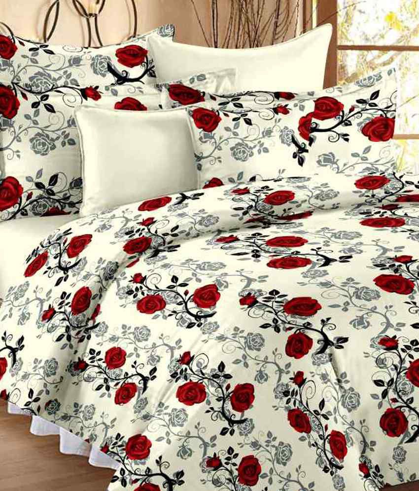     			Ahmedabad Cotton Double Cotton Floral Bed Sheet