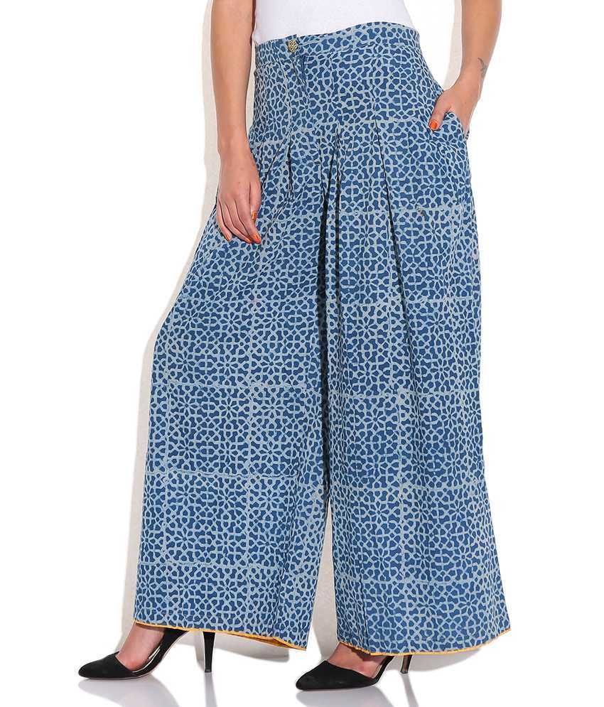 melange palazzo pants