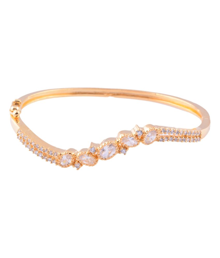 1 Gram Gold Plated Bracelet With White Cz: Buy 1 Gram Gold Plated ...