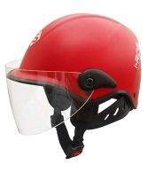 Saviour i-Ride - Open Face Novelty Helmets - Red Sports Matt with Clear Visor [Large - 580mm]