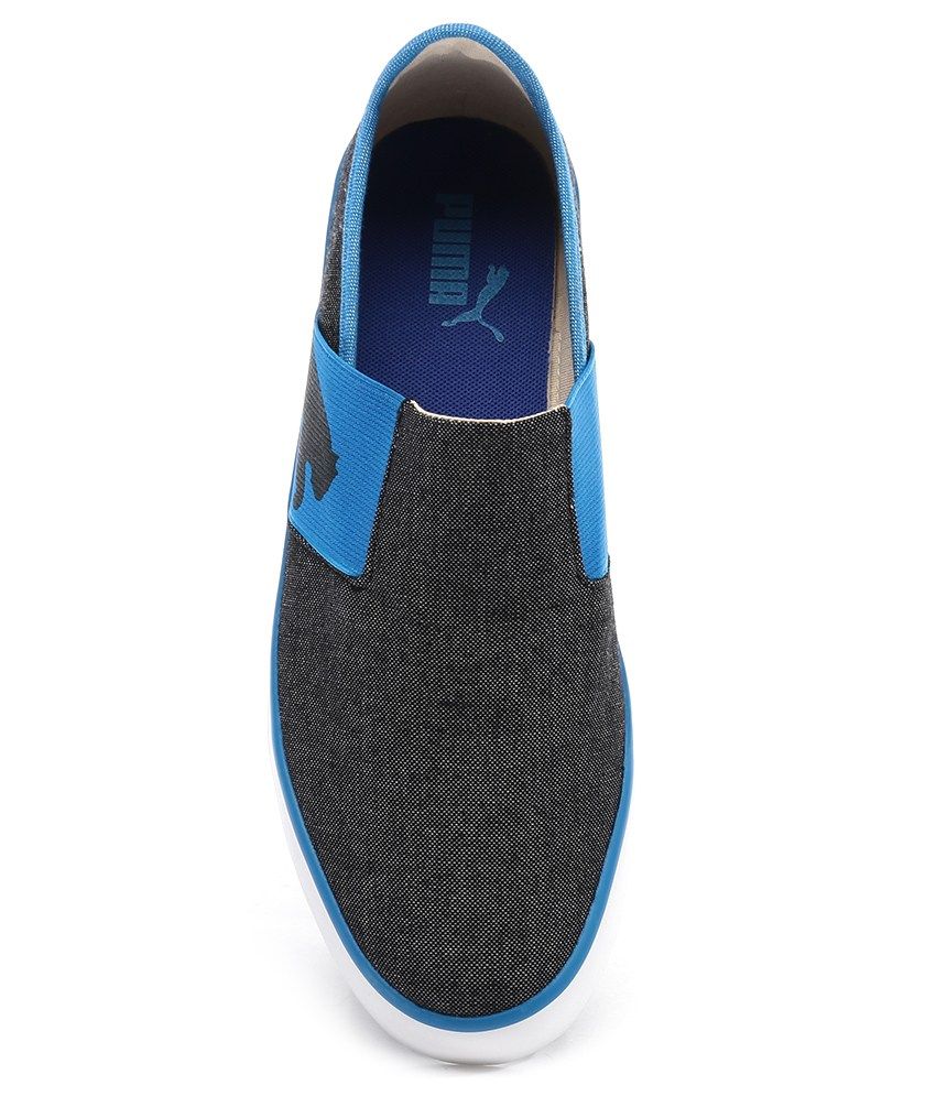 puma lazy slip on blue sneakers