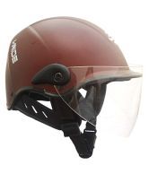 Saviour i-Ride - Open Face Novelty Helmets - Red Wine Matt with Clear Visor [Large - 580mm]