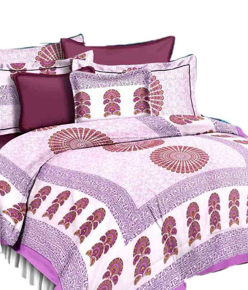 Bedsheet Bazaar Printed Cotton Double Bedsheet With 2 Pillow Cover