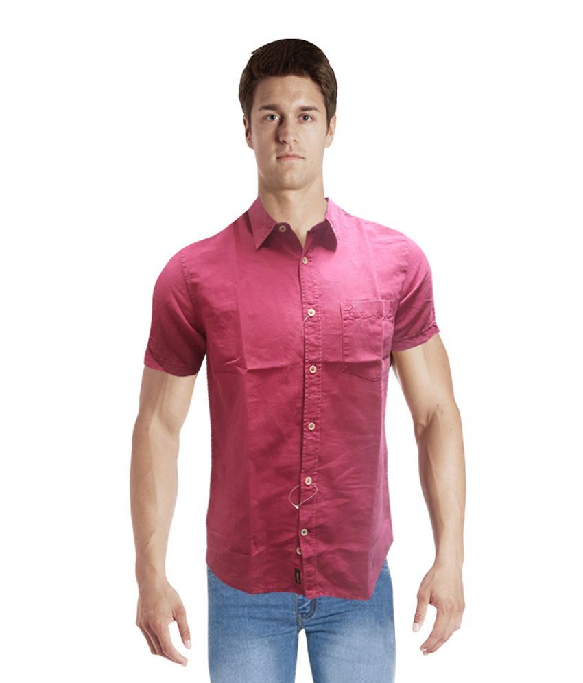 mens pink linen shirts uk