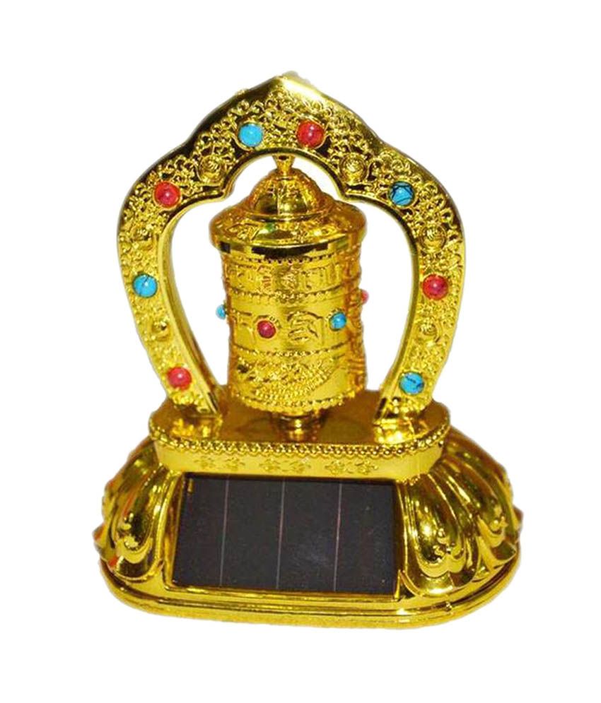     			Sobhagya Golden Feng Shui Solar Prayer Wheel With Rudraksha Bracelet