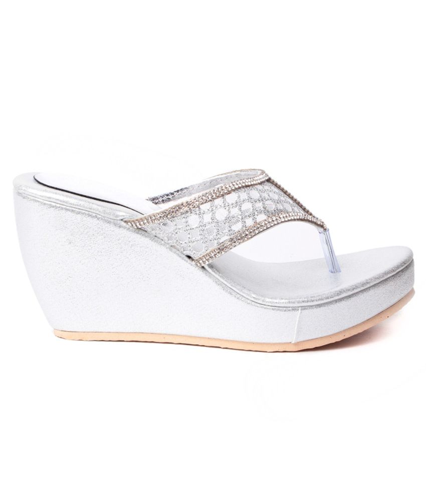 HighStreet Gorgeous Silver Heeled Slip-on Price in India- Buy ...