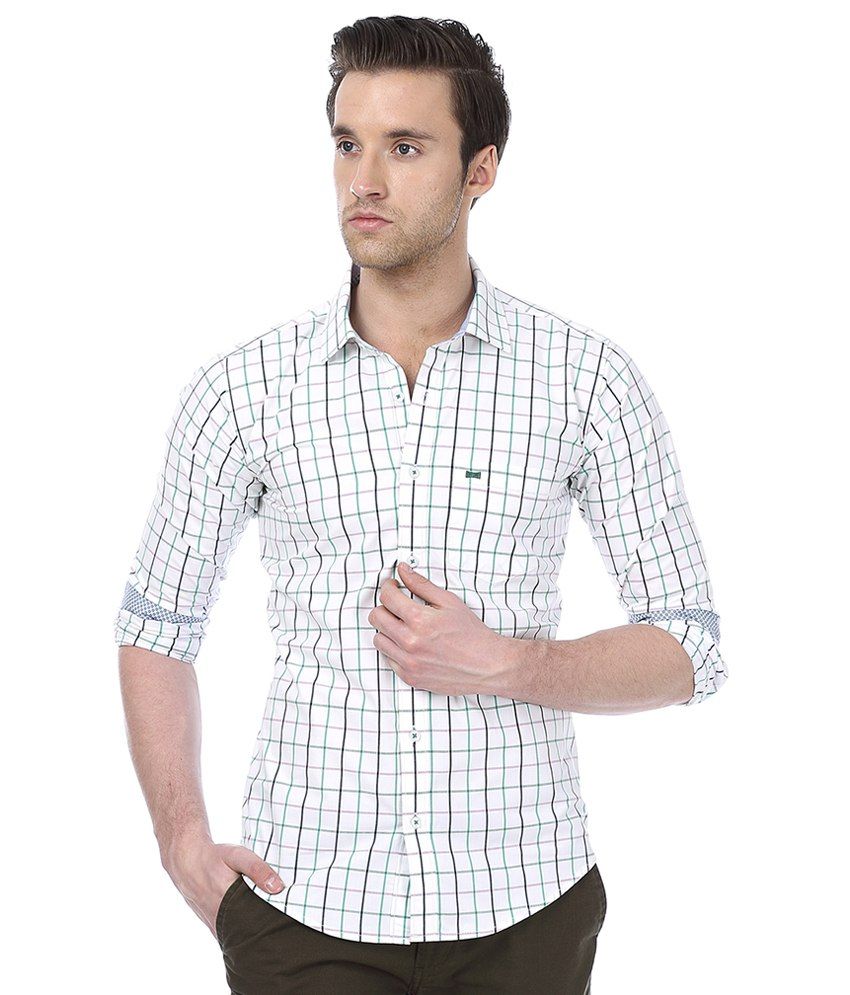 green check shirt combination