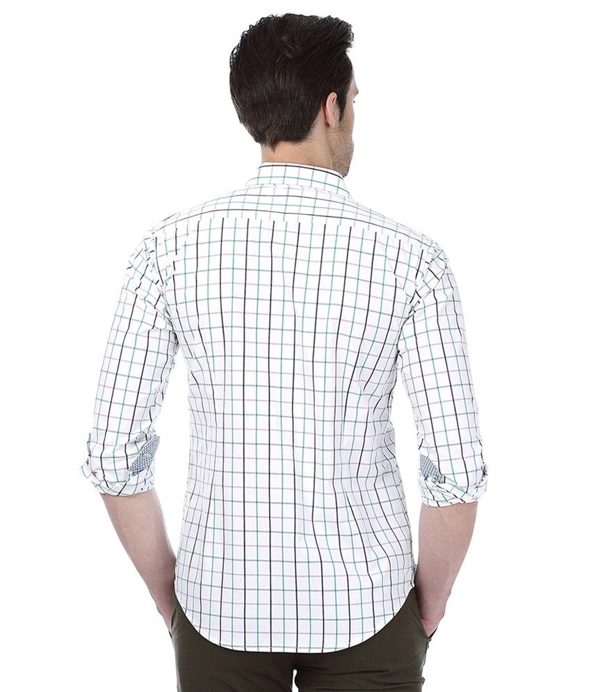 dark green checks shirt