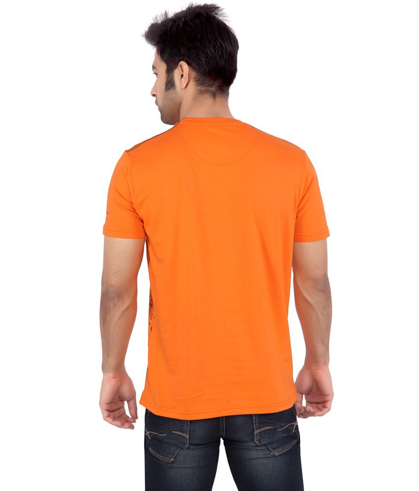 Cod Jeans Orange Printed Cotton Half Sleeves T-shirt For Men - Buy Cod ...