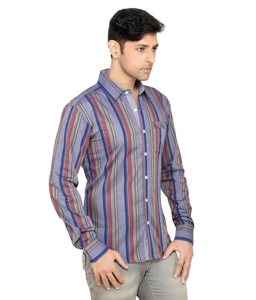 Moksh Gray Slim Fit Cotton Blend Casual Shirt - Buy Moksh Gray Slim Fit ...