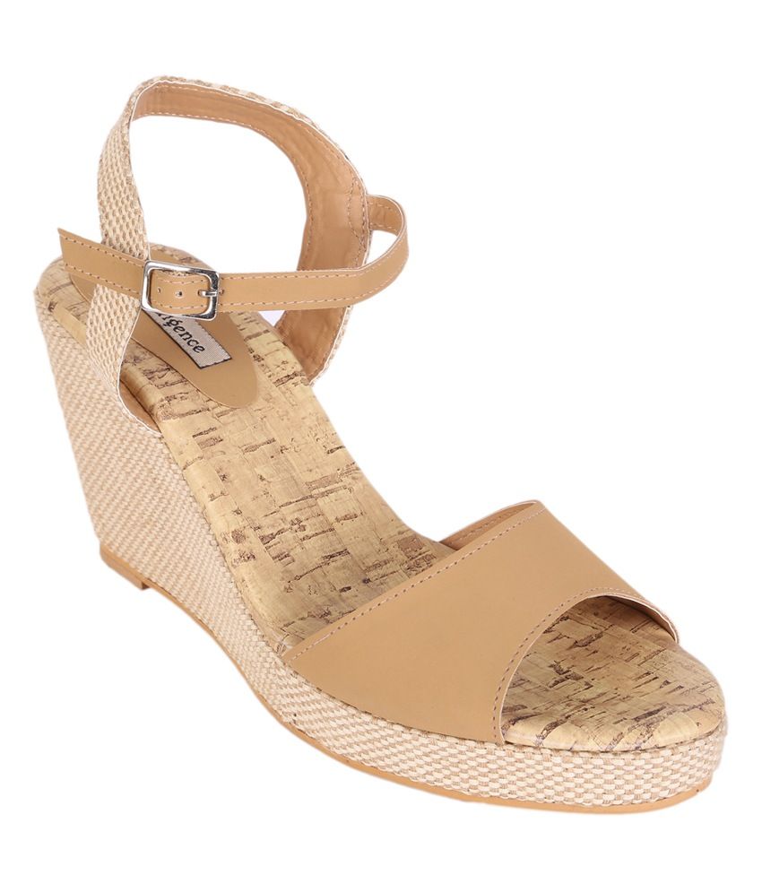 beige peep toe wedges