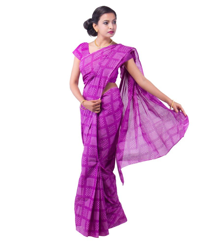 bandhani cotton saree with blouse