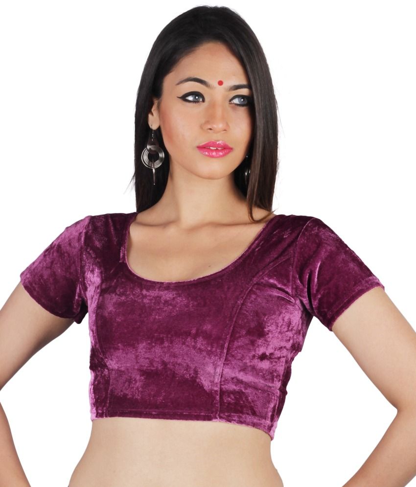 pink velvet blouse designs