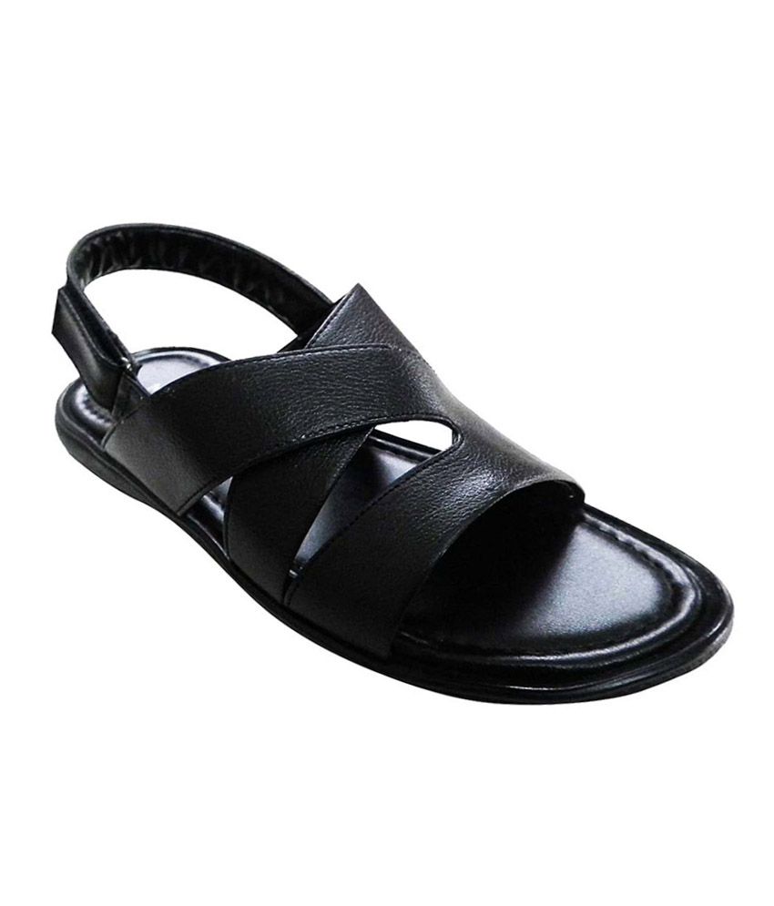 Bata Black Leather Sandals Price in India- Buy Bata Black Leather ...