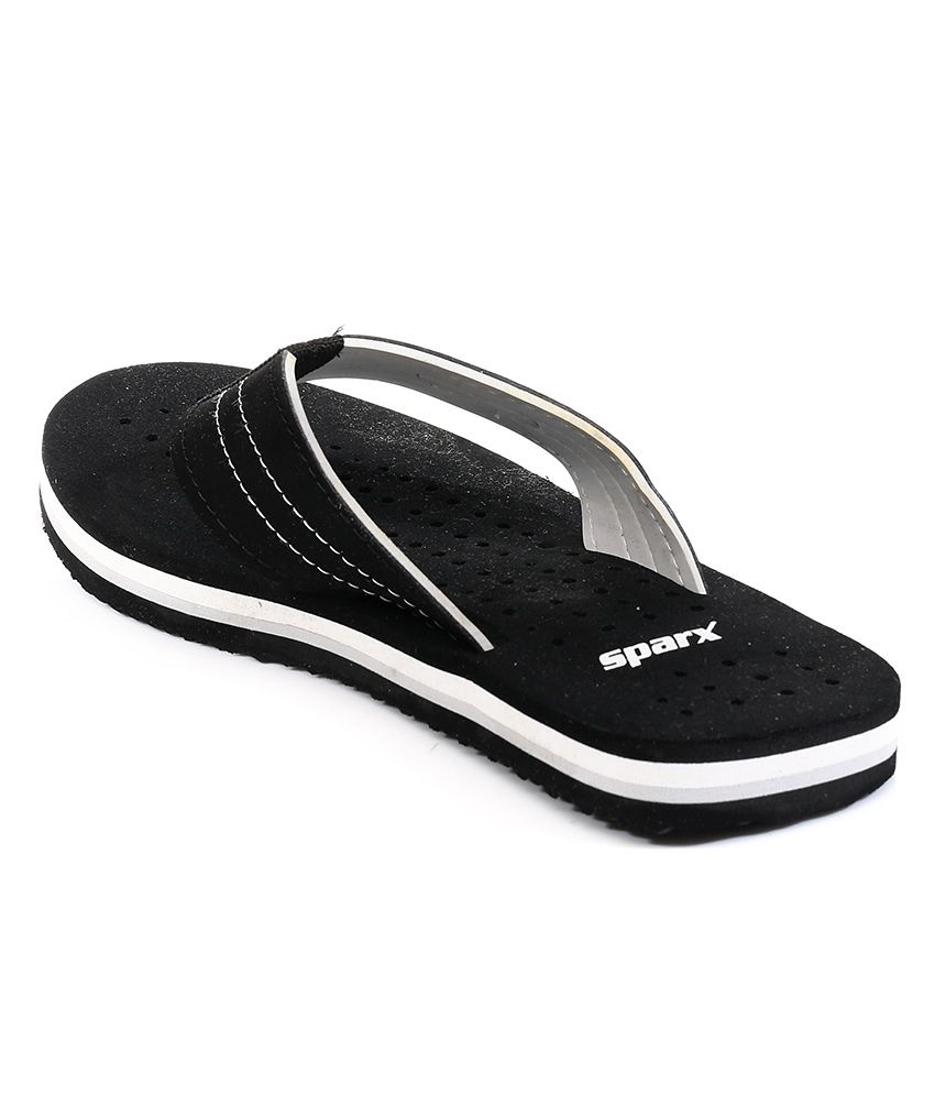 sparx slippers black and white