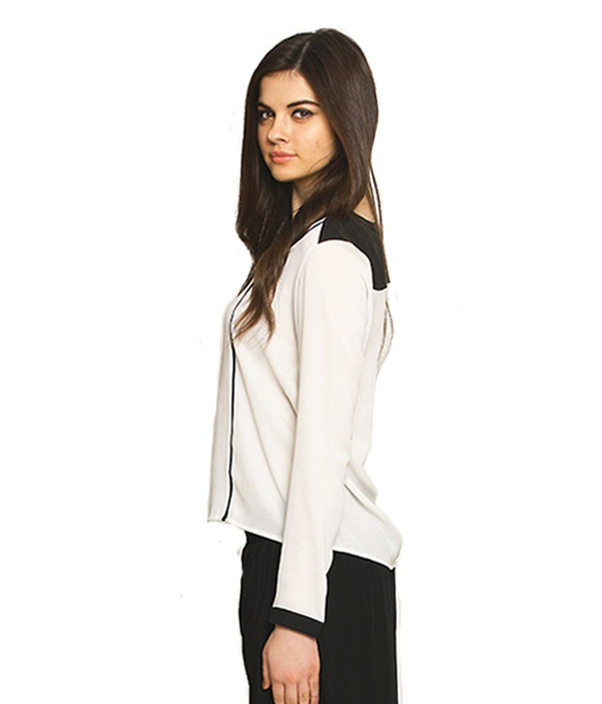 Zink London White Polyester Tops - Buy Zink London White Polyester Tops Online at Best Prices in 