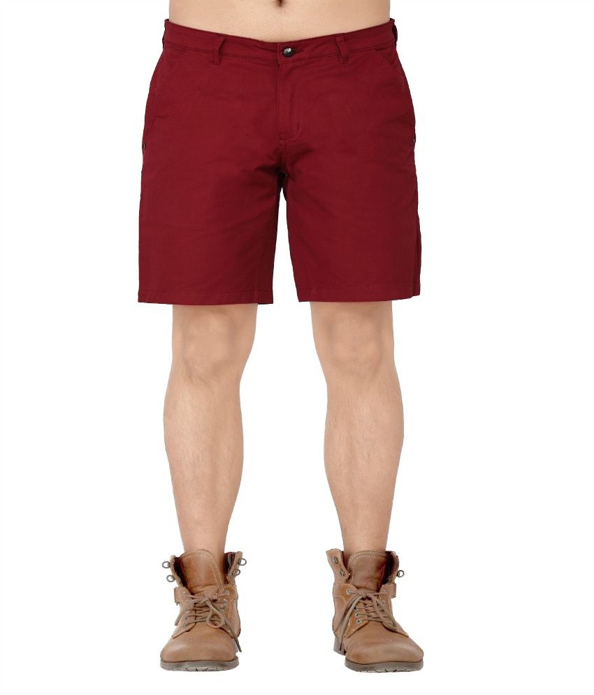 Ubho Maroon Cotton Shorts - Buy Ubho Maroon Cotton Shorts Online at Low ...