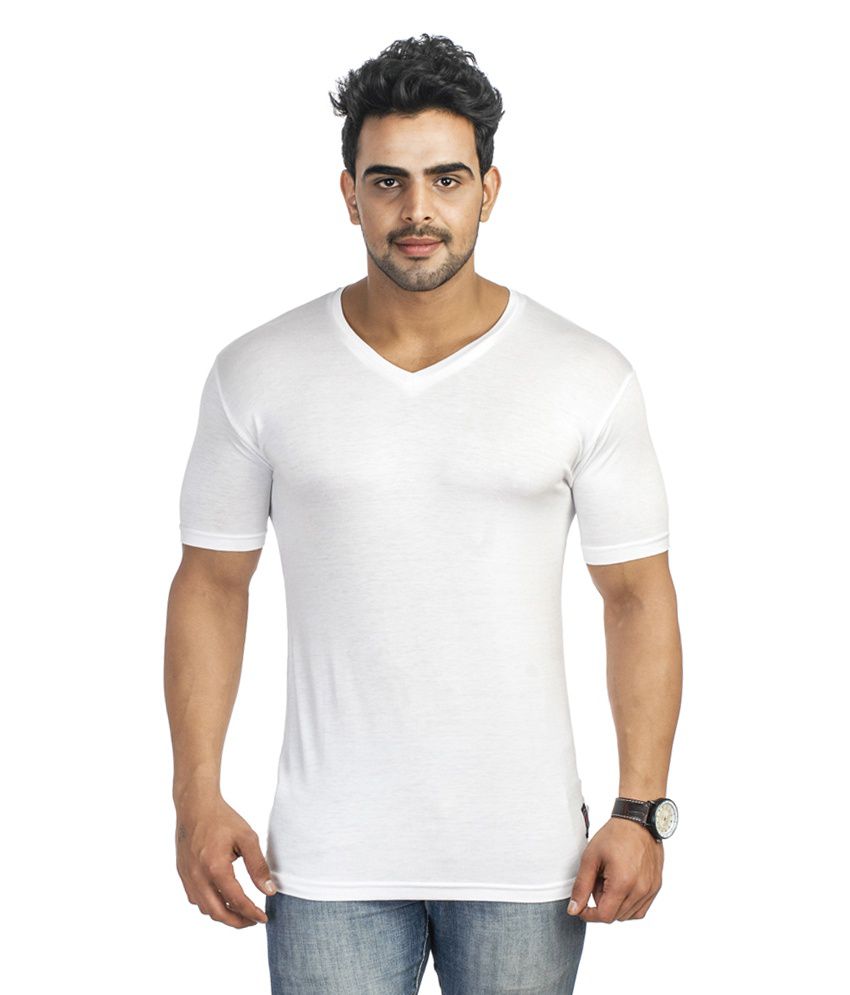 Basics Cotton Spandex V-neck T-shirt - Buy Basics Cotton Spandex V-neck ...