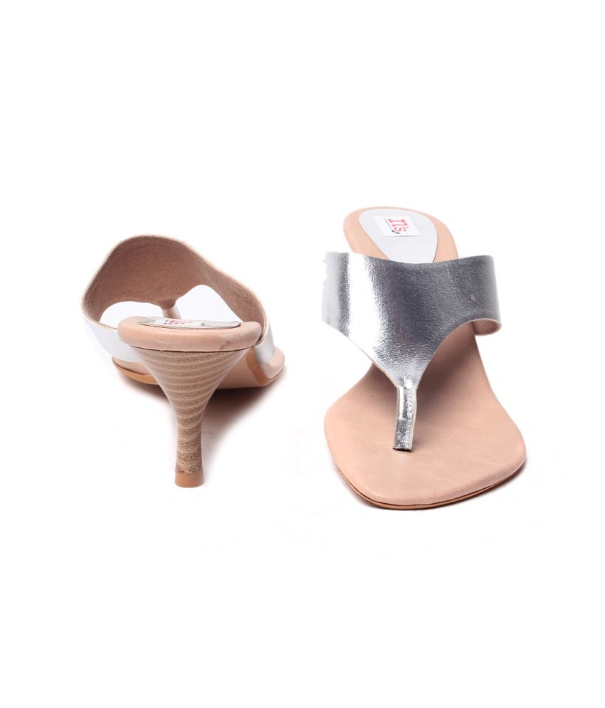 silver high heels open toe
