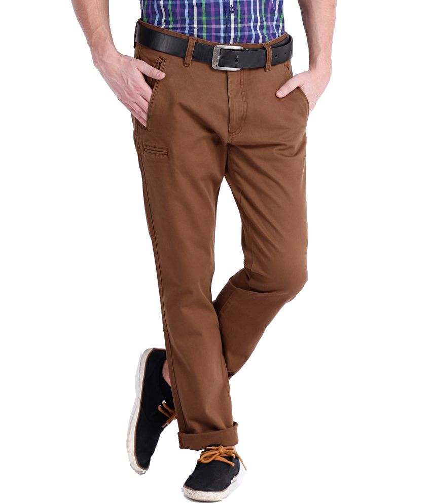 Black Coffee Brown Cotton Blend Slim 
