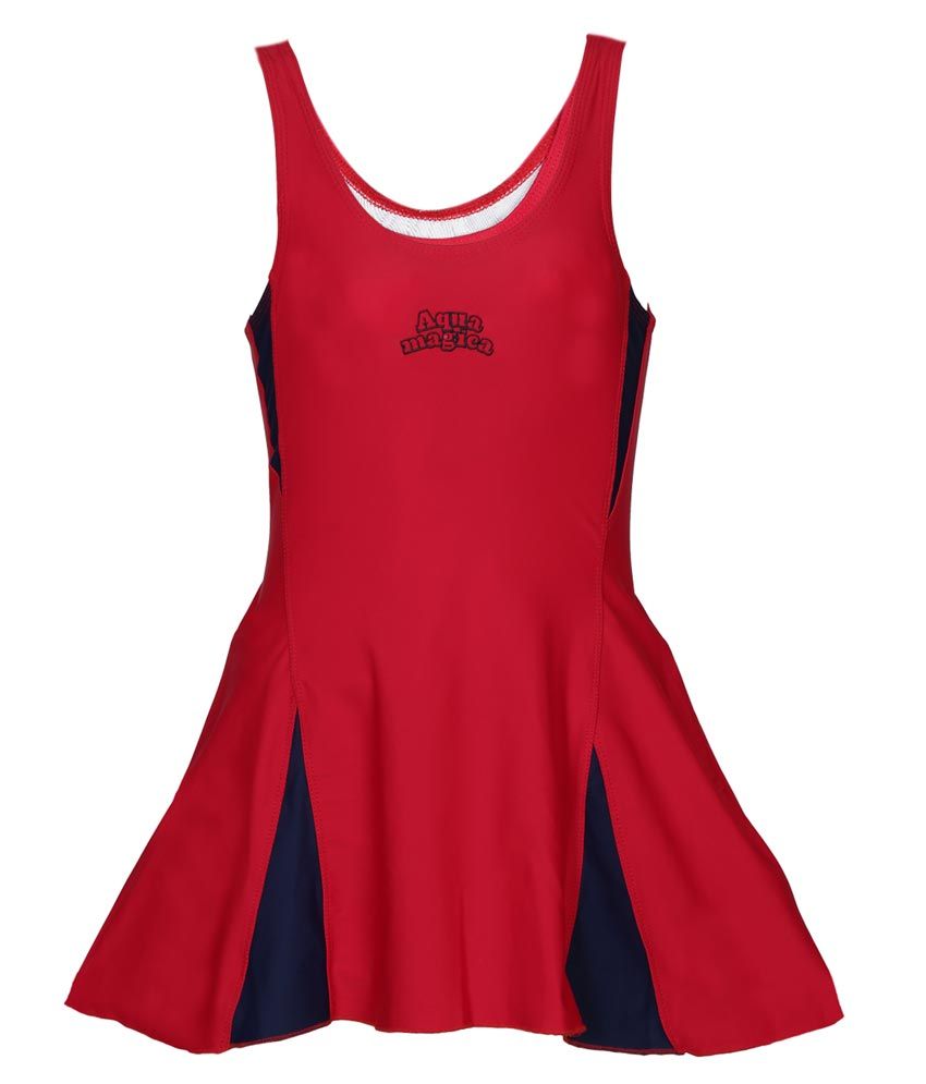 red swimsuit dress
