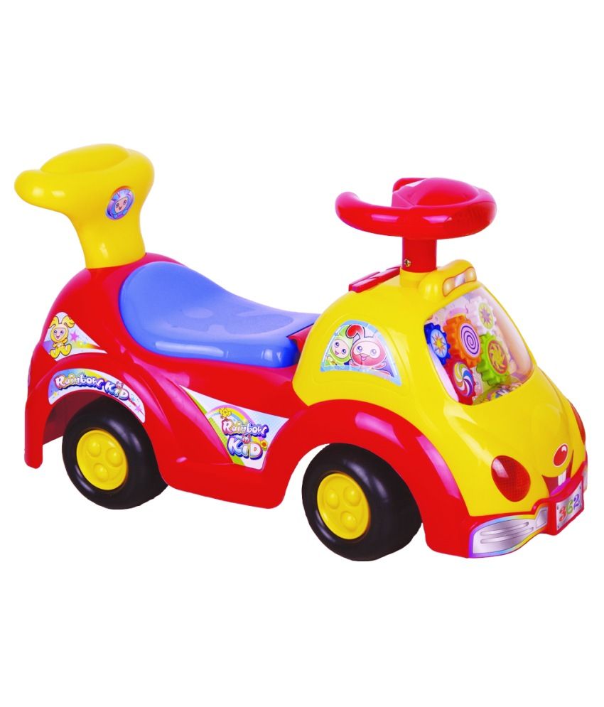 boys push car