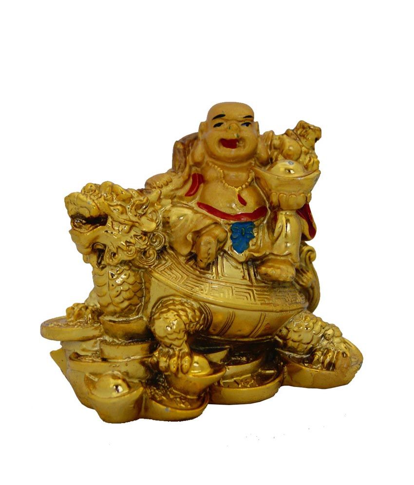     			Feng Shui Laughing Buddha on Dragon Tortoise