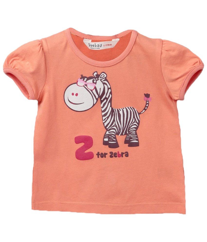 Beebay Pink Zebra Print Gathered Sleeve T Shirt - Buy Beebay Pink Zebra ...