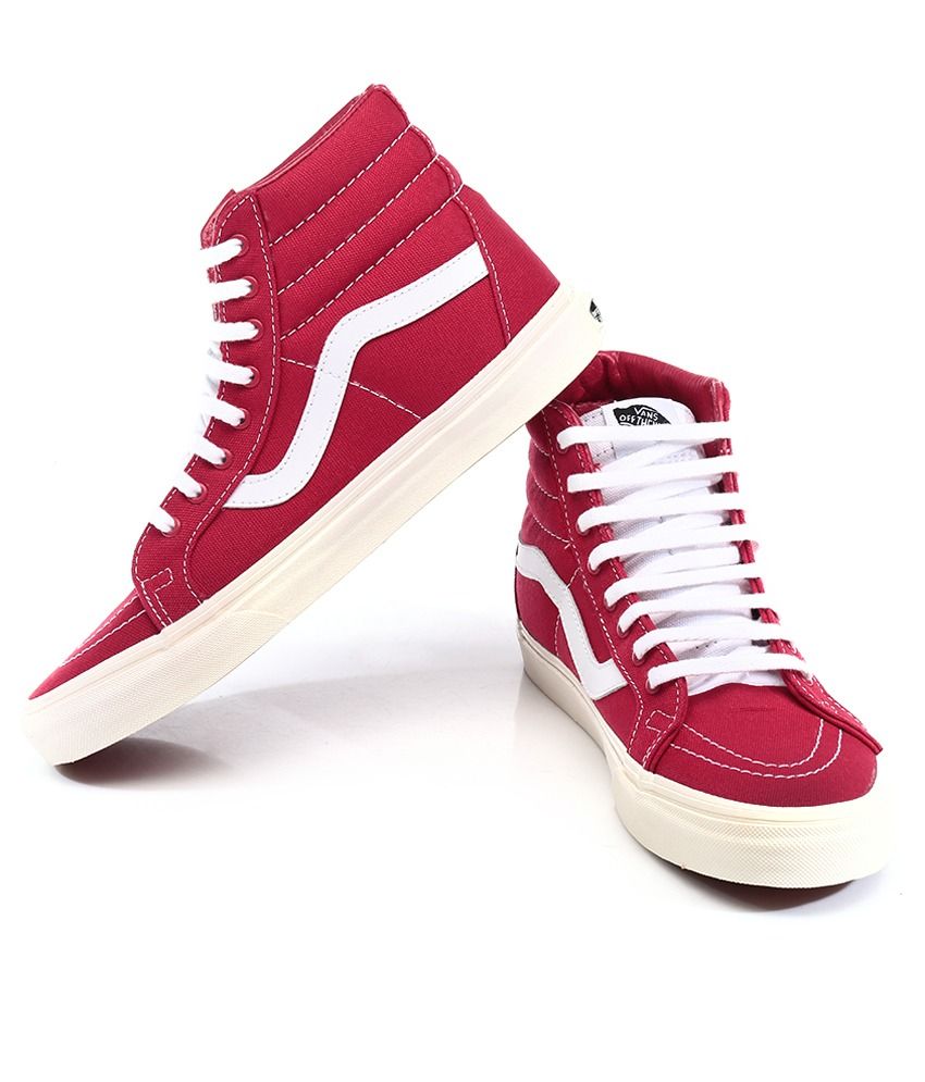 vans red platform shoes